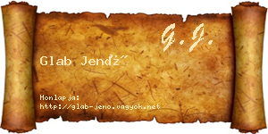 Glab Jenő névjegykártya
